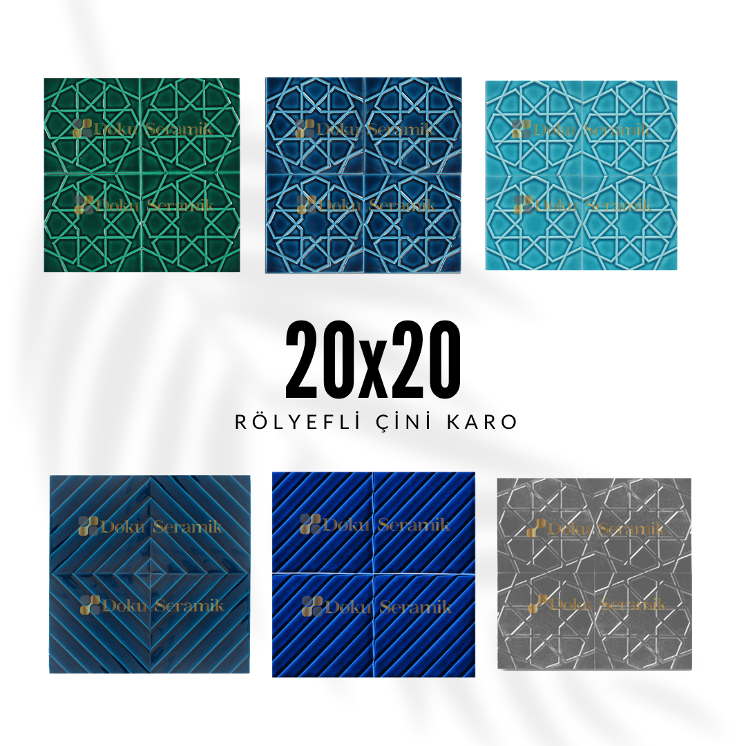 20x20 Rölyefli Çini Karo